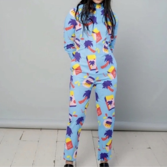 Nooworks Devo Jumpsuit in Snacks Print - Size Small - Picture 1 of 9